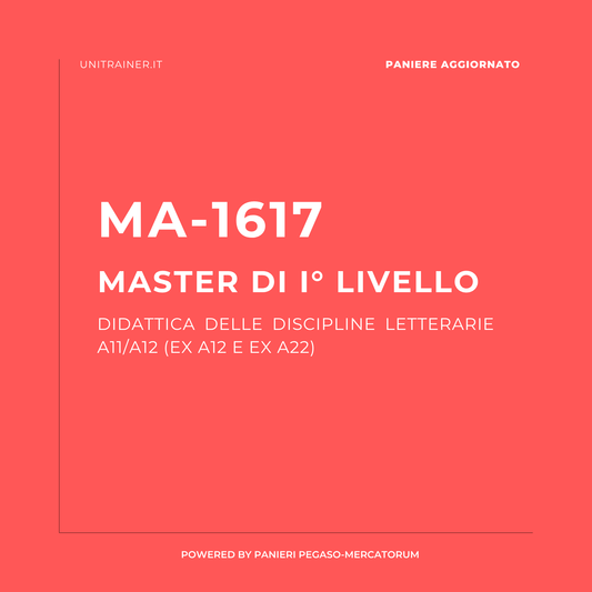 Paniere aggiornato Linguistica italiana 2 MA1617 | Didattica delle discipline letterarie A11/A15 Pegaso, MA1617 Didattica delle discipline letterarie A11/A15