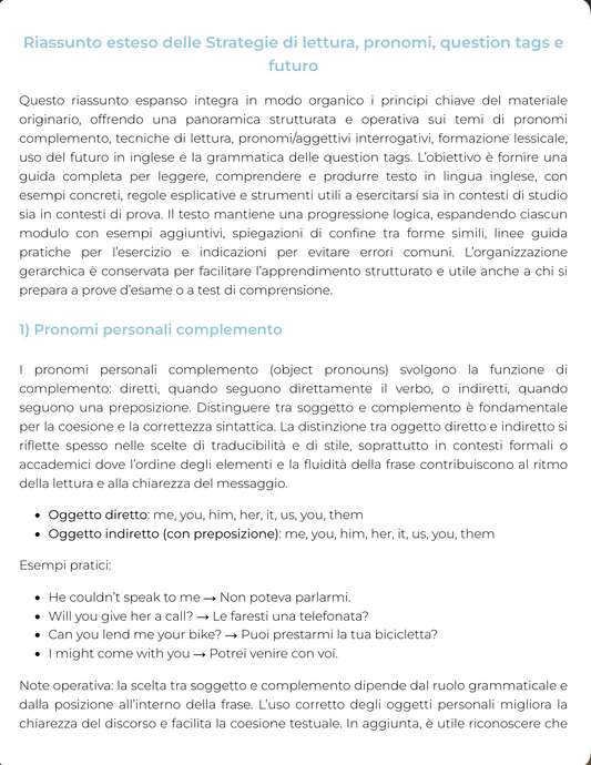 Riassunto di Lingua inglese - 0901306SINGL