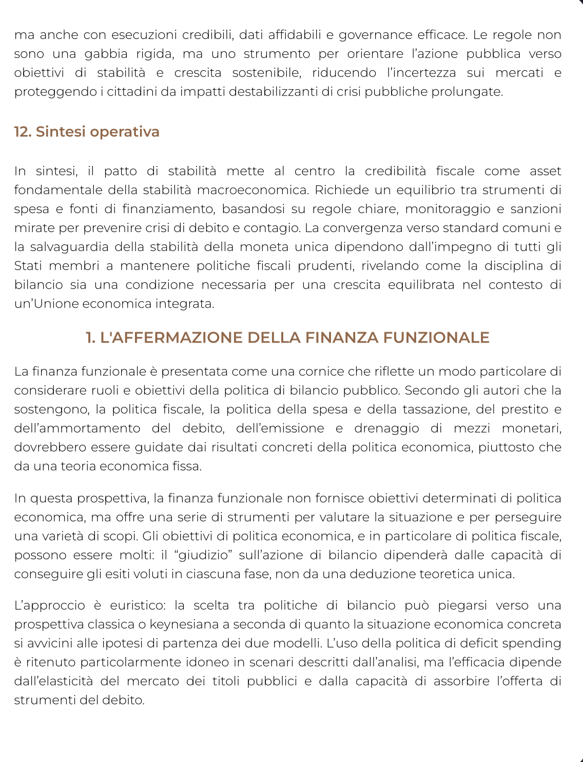Riassunto di Politica economica