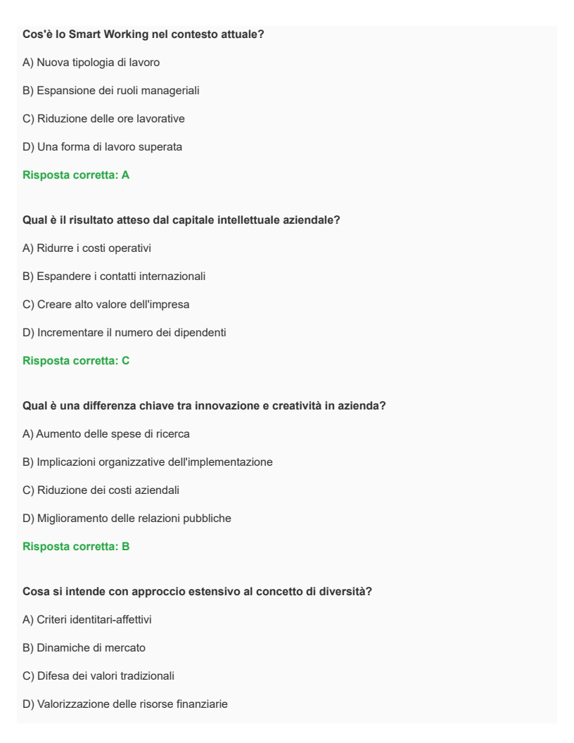 Organizzazione e sviluppo delle risorse umane