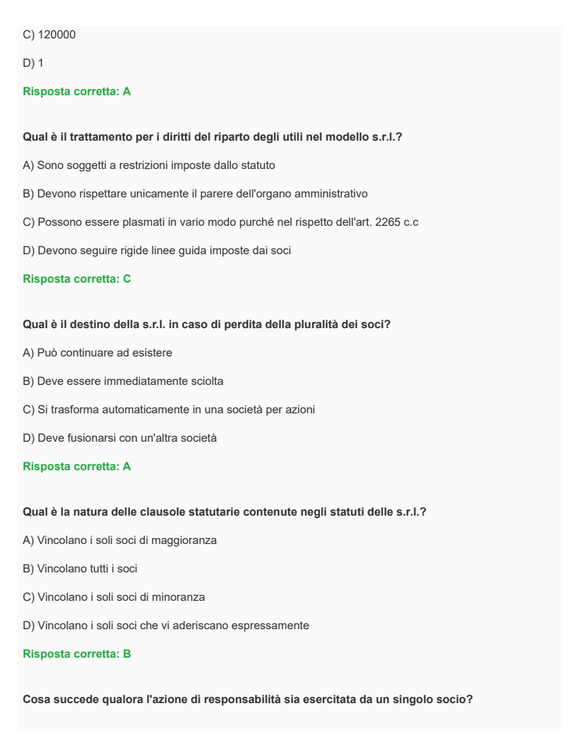 Diritto commerciale avanzato