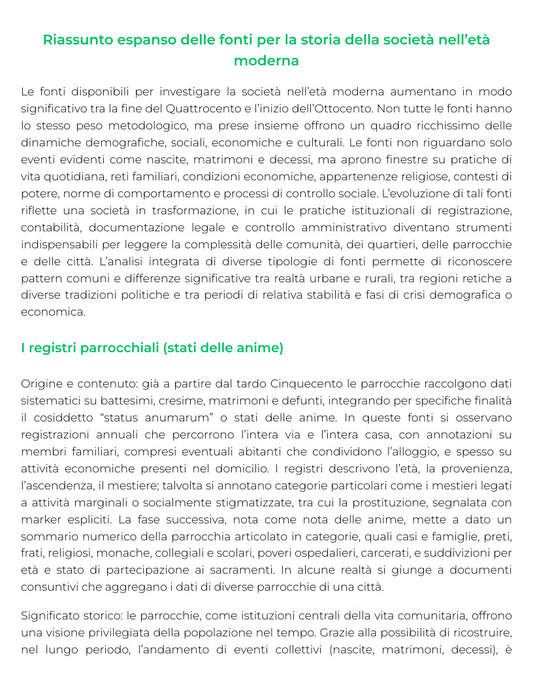 Riassunto di Storia moderna