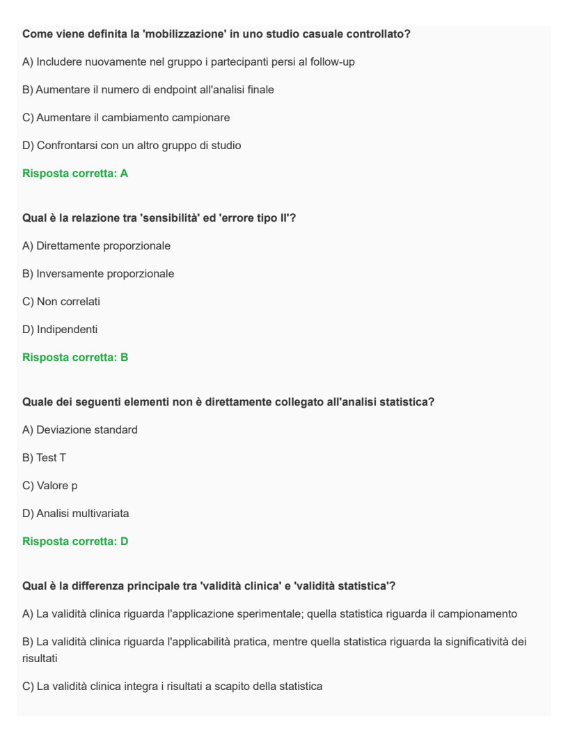 Sperimentazione clinica e analisi dei dati