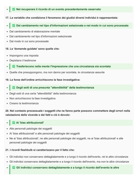 Psicologia giuridica e dei processi cognitivi