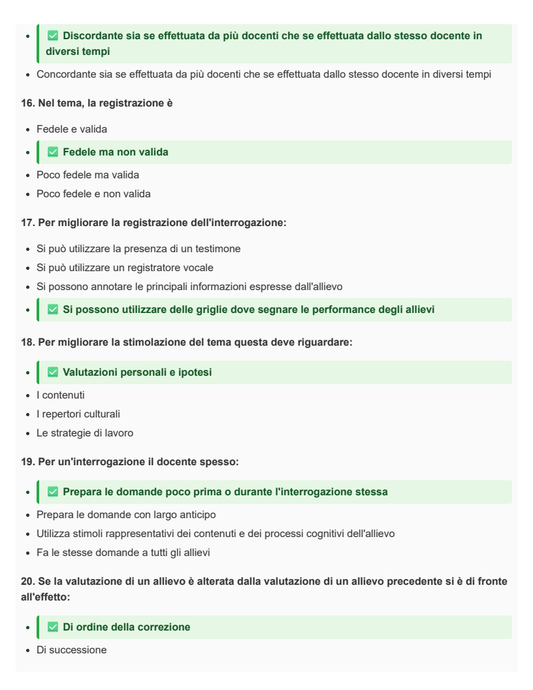 Docimologia - SINGOLO 9 CFU