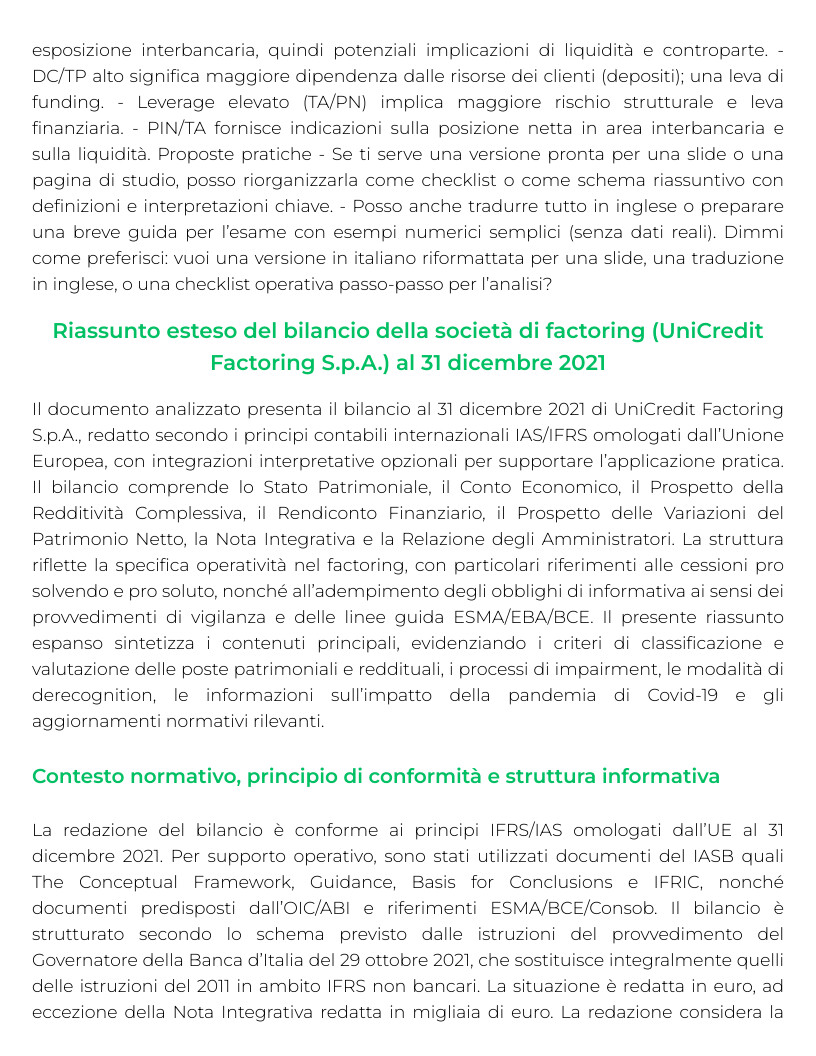 Riassunto di I bilanci degli operatori del mercato bancario e finanaziario