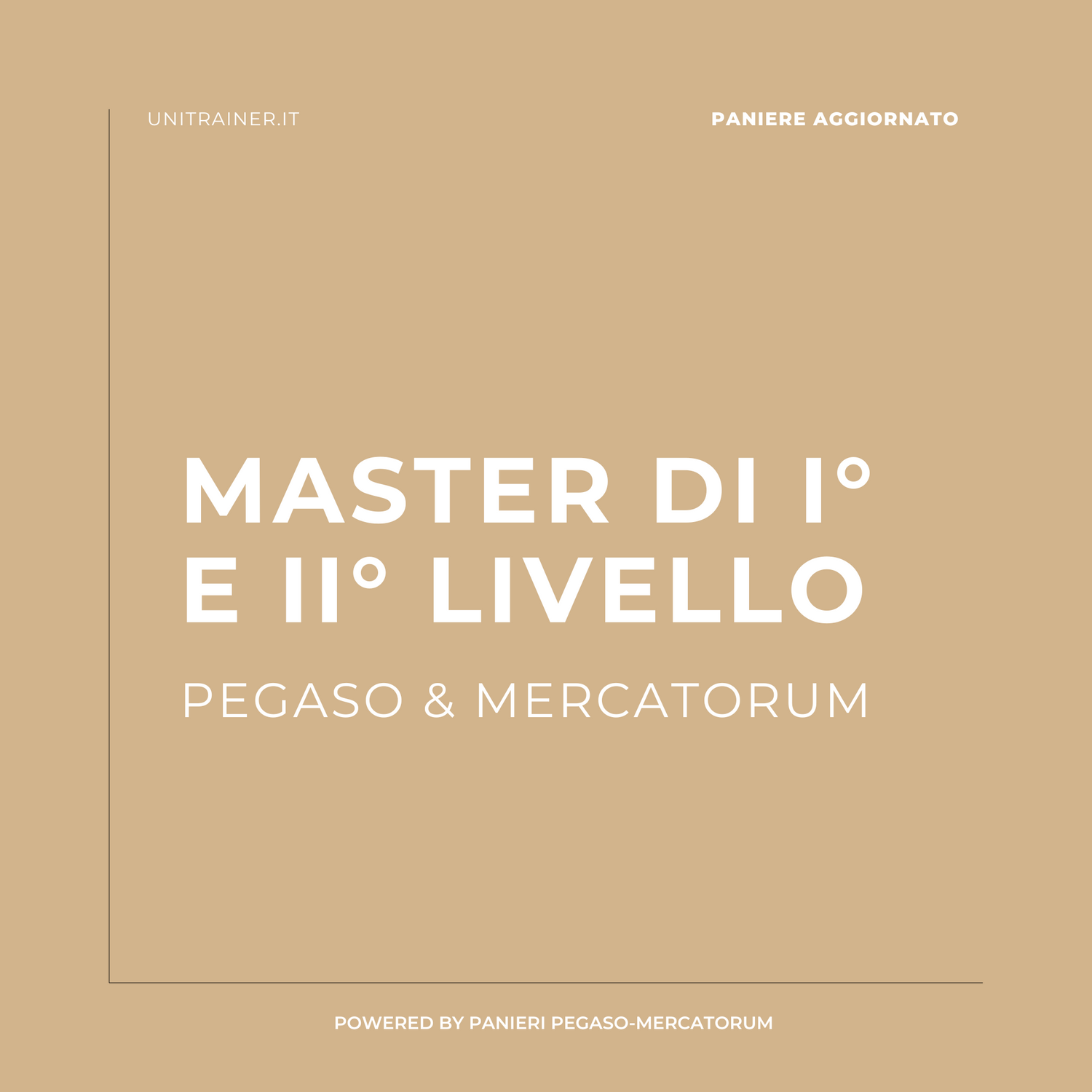 Master di I° e II° livello per Pegaso e Mercatorum