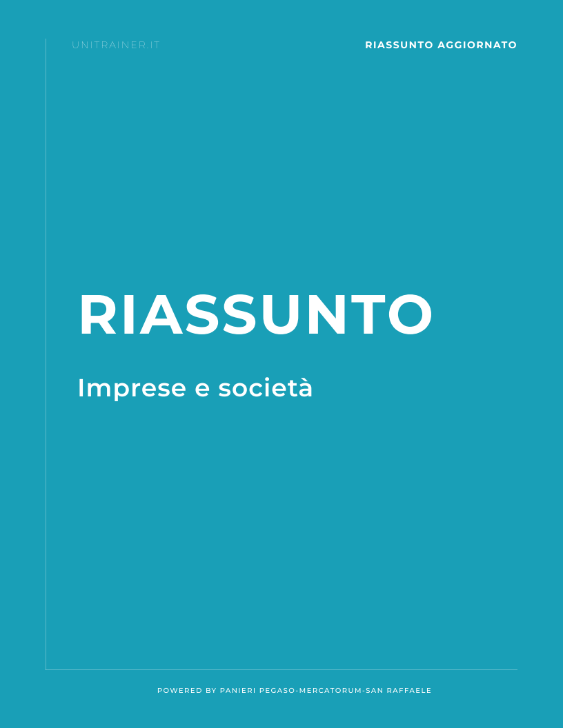 Riassunto LM-52 Relazioni Internazionali per lo Sviluppo Economico — Imprese e società — Università Mercatorum