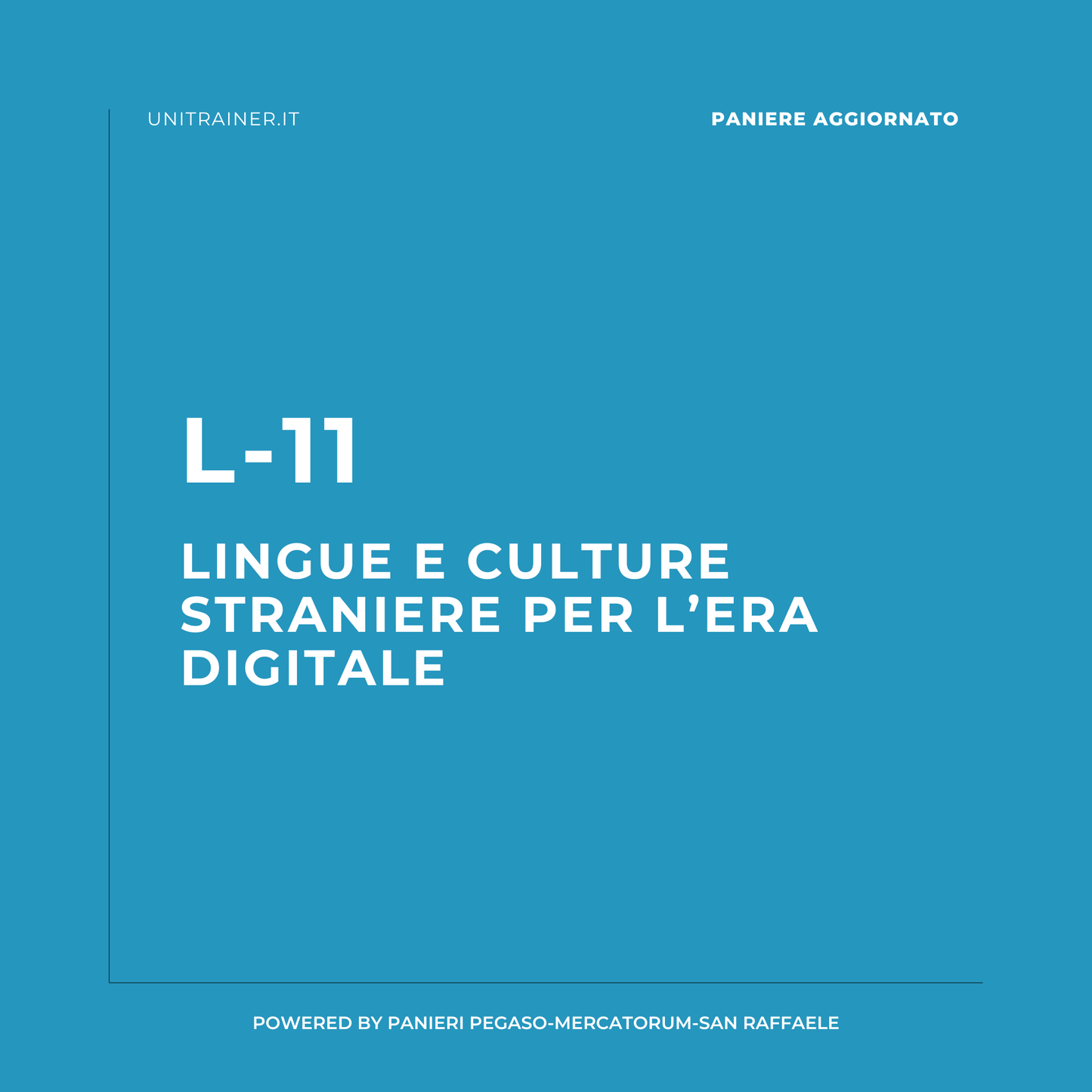 Paniere aggiornato Informatica per Studi Umanistici, L-11 Lingue e culture straniere per l'era digitale, San Raffaele