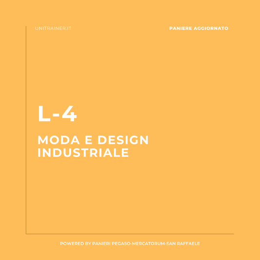 Paniere aggiornato Fondamenti di Informatica e Matematica  L-4 Moda e design industriale San Raffaele, L-4 Moda e design industriale