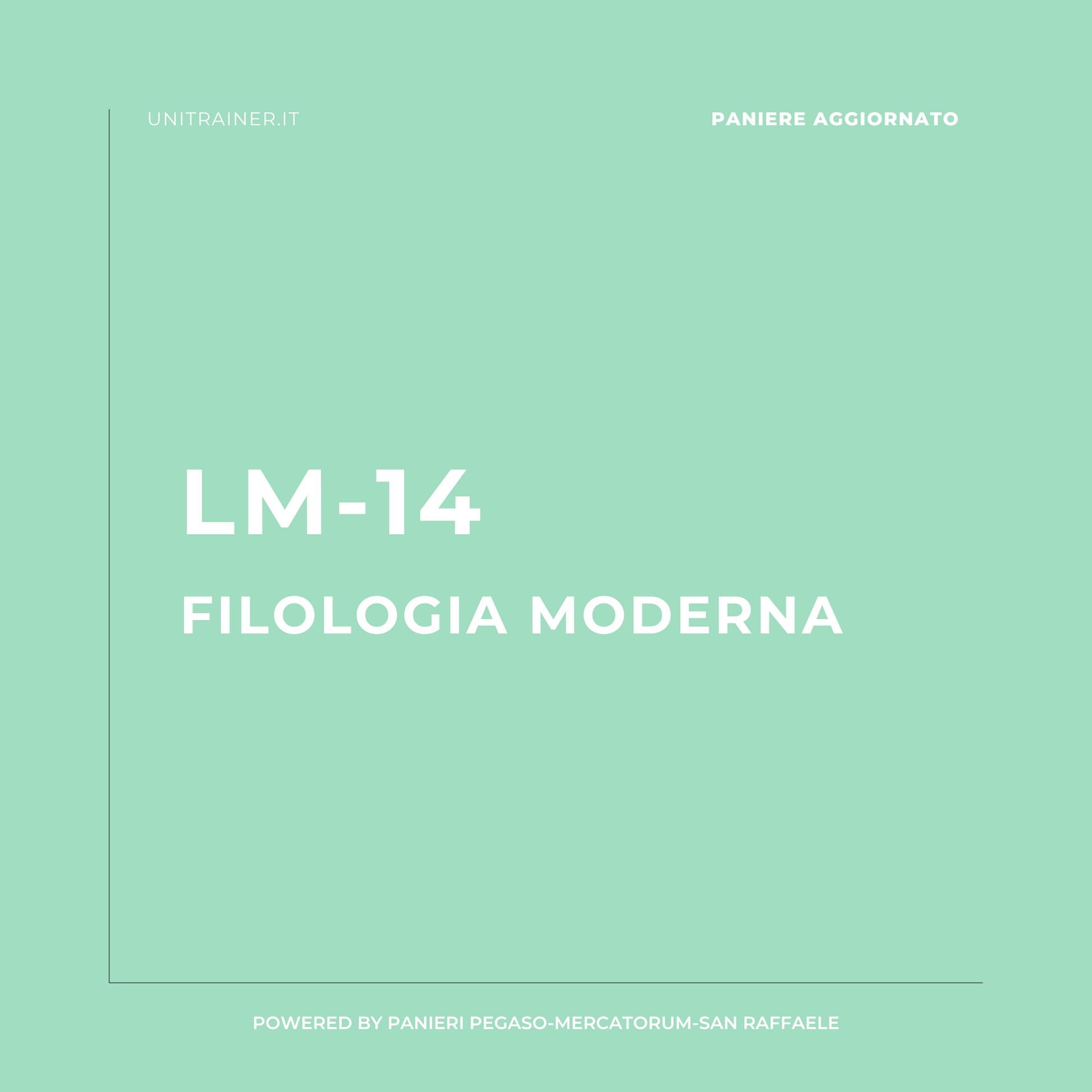 Paniere aggiornato Teoria e metodologia della storia LM-14 | Filologia moderna Pegaso, LM-14 | Filologia moderna