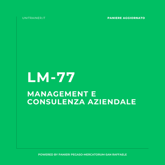 Paniere aggiornato Analisi dei Mercati Finanziari LM-77 | Management e consulenza aziendale San Raffaele, LM-77 | Management e consulenza aziendale