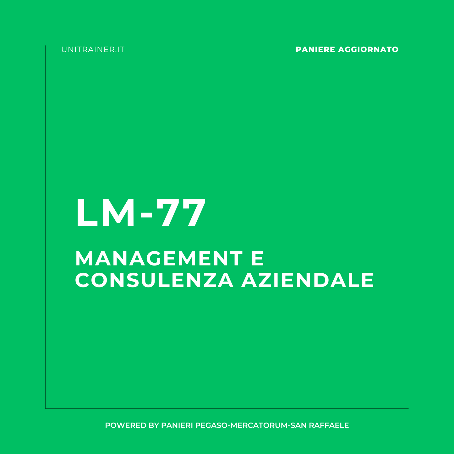 Paniere aggiornato Metodologie quantitative per l'analisi d'Impresa LM-77 | Management e consulenza aziendale San Raffaele, LM-77 | Management e consulenza aziendale