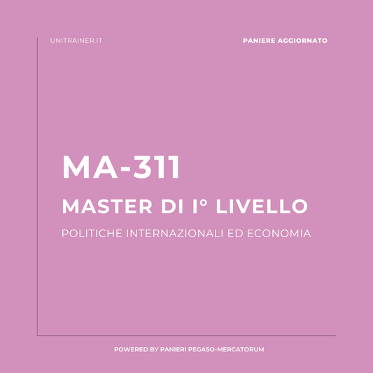 Panieri aggiornato Strategie di Marketing Internazionale  MA311 - Politiche Internazionali ed Economia Master - Mercatorum, Mercatorum