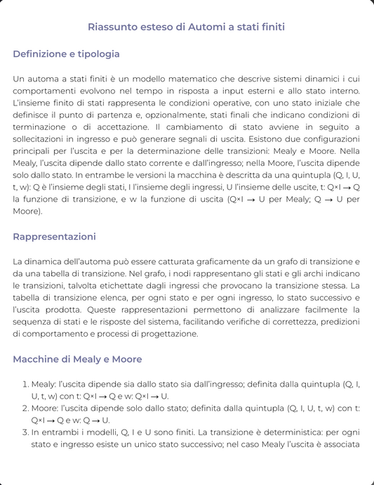 Riassunto di Informatica per Studi Umanistici - 0112503INF01