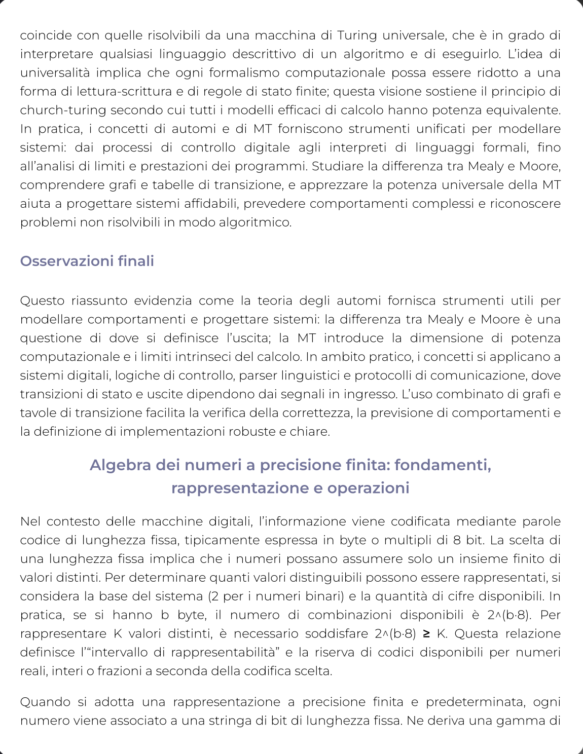 Riassunto di Informatica per Studi Umanistici