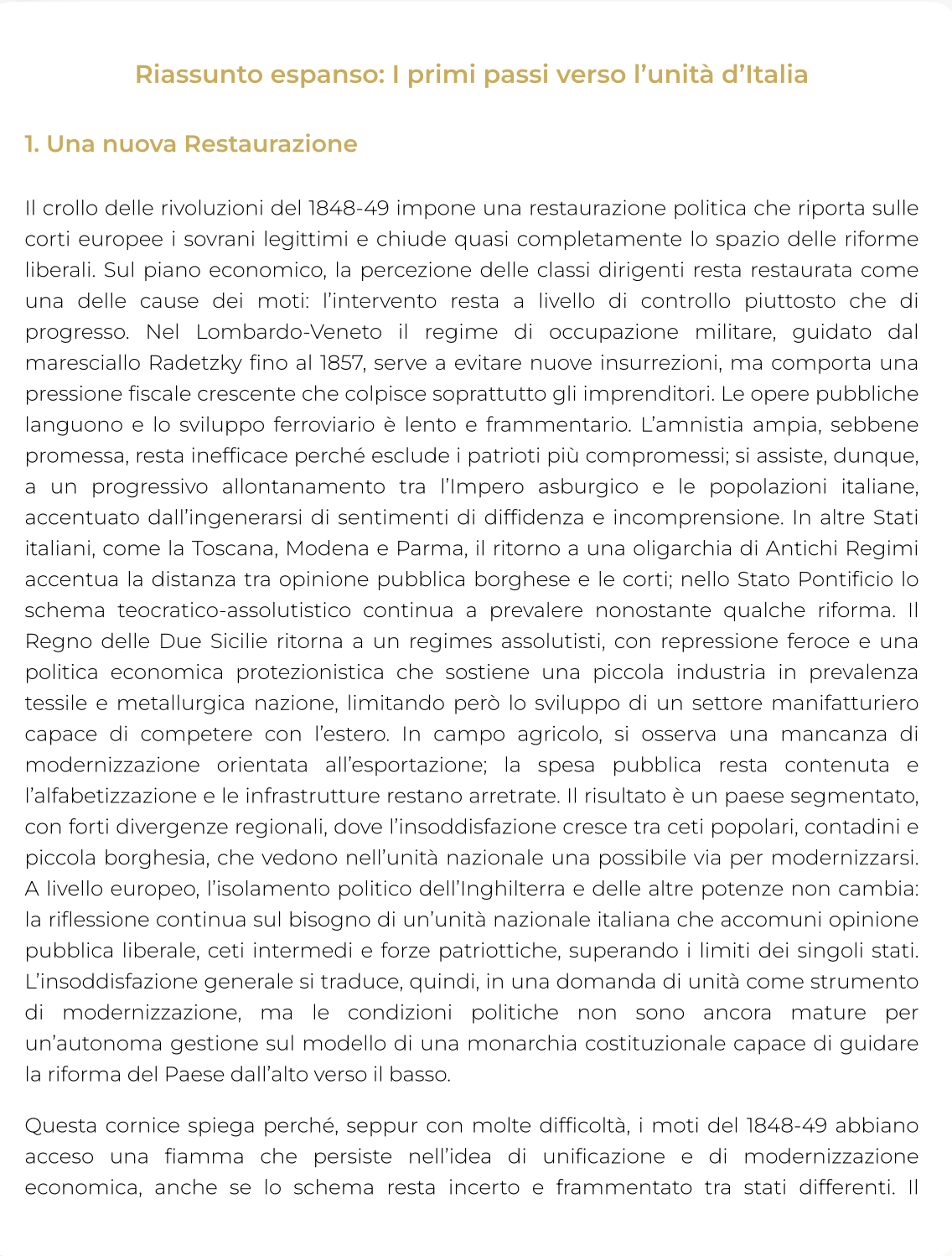 Riassunto di Storia contemporanea - 0392112MSTO04