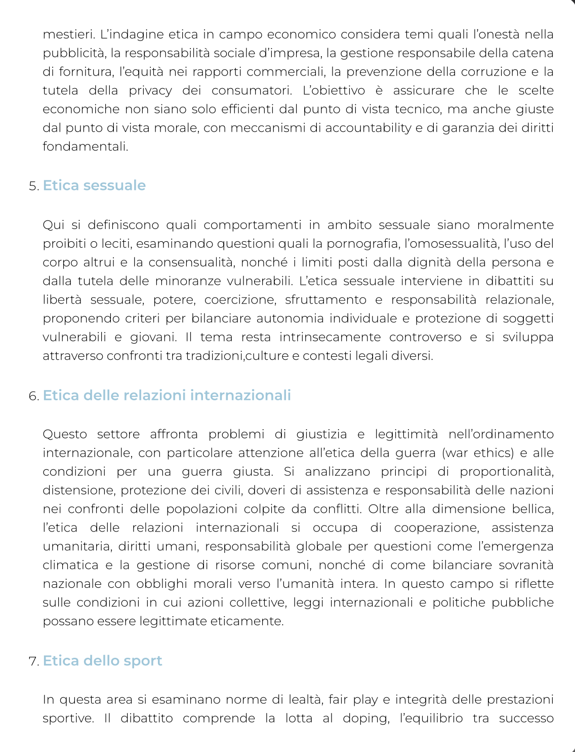 Riassunto di Etica delle relazioni