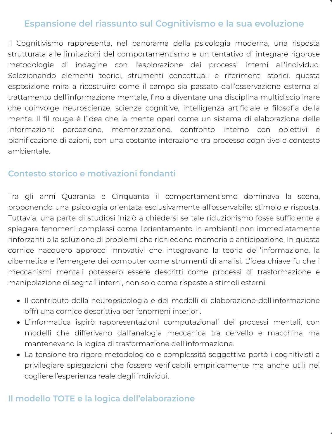 Riassunto di Psicologia generale