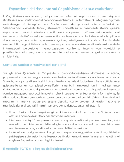 Riassunto di Psicologia generale