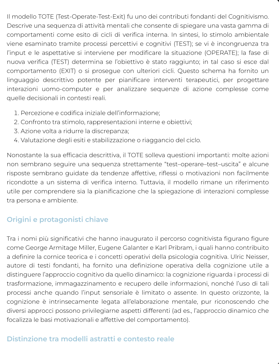 Riassunto di Psicologia generale