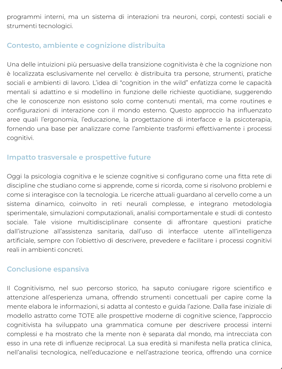 Riassunto di Psicologia generale