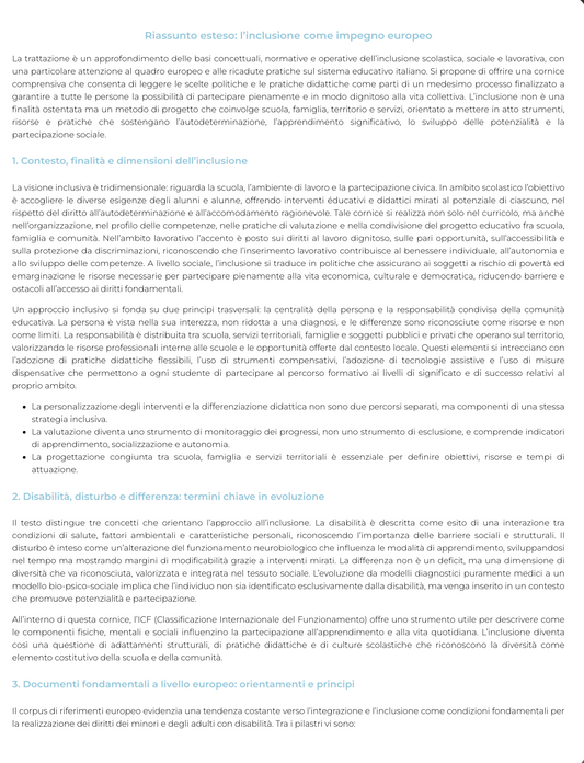Riassunto di Pedagogia speciale e interventi educativi per la prima infanzia (con laboratorio)