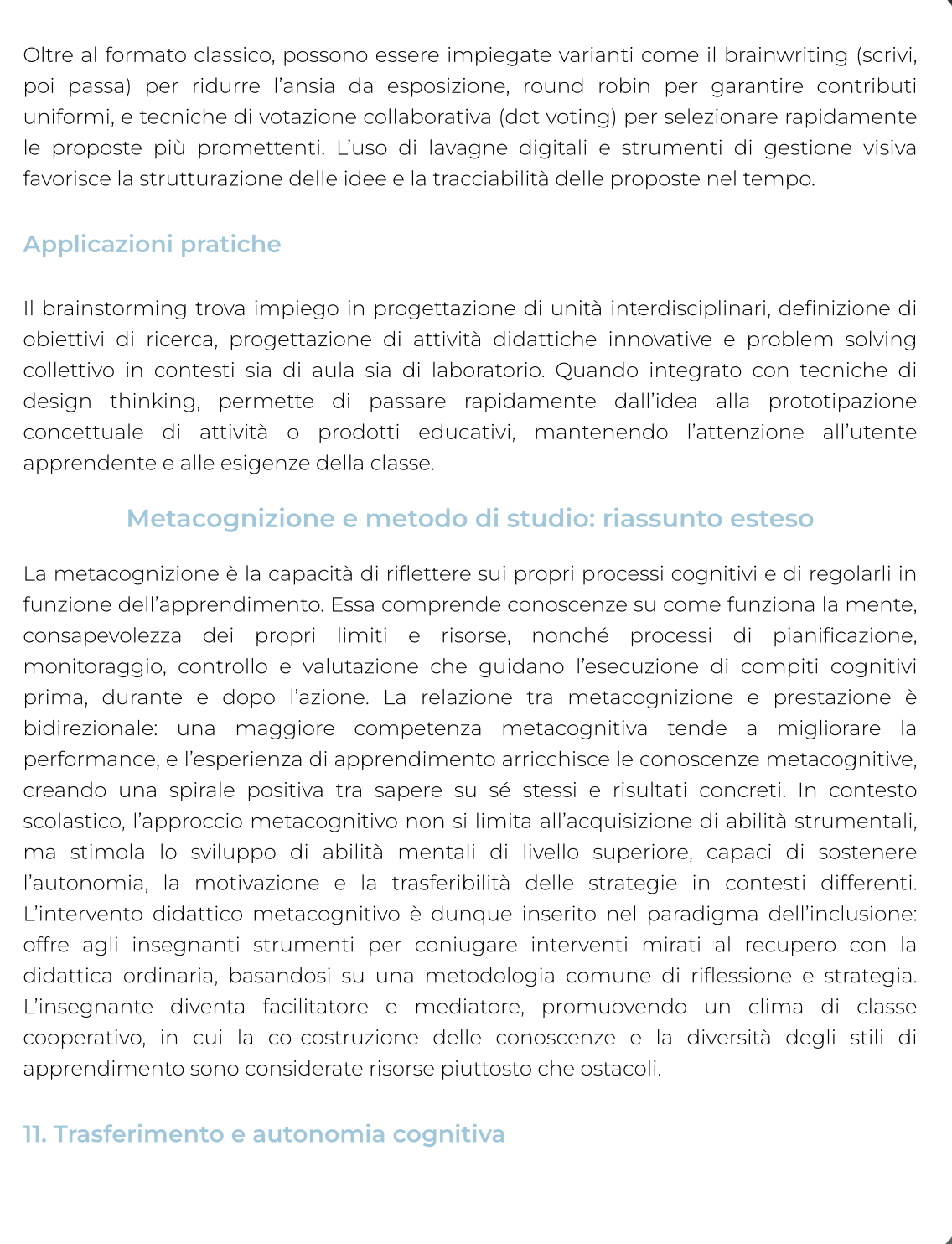 Riassunto Didattica generale e dell'inclusione