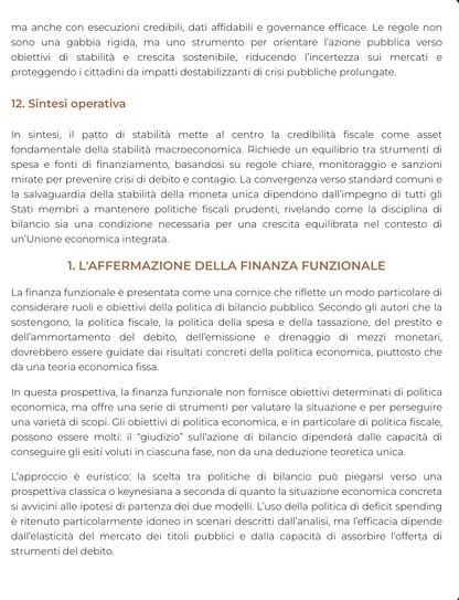 Riassunto di Politica economica