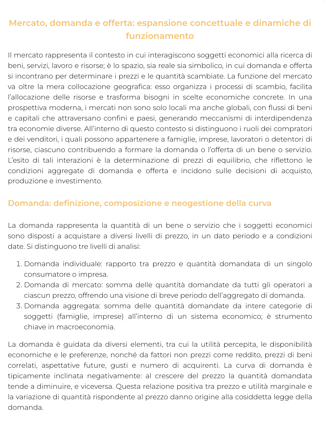 Riassunto di Impresa e mercato