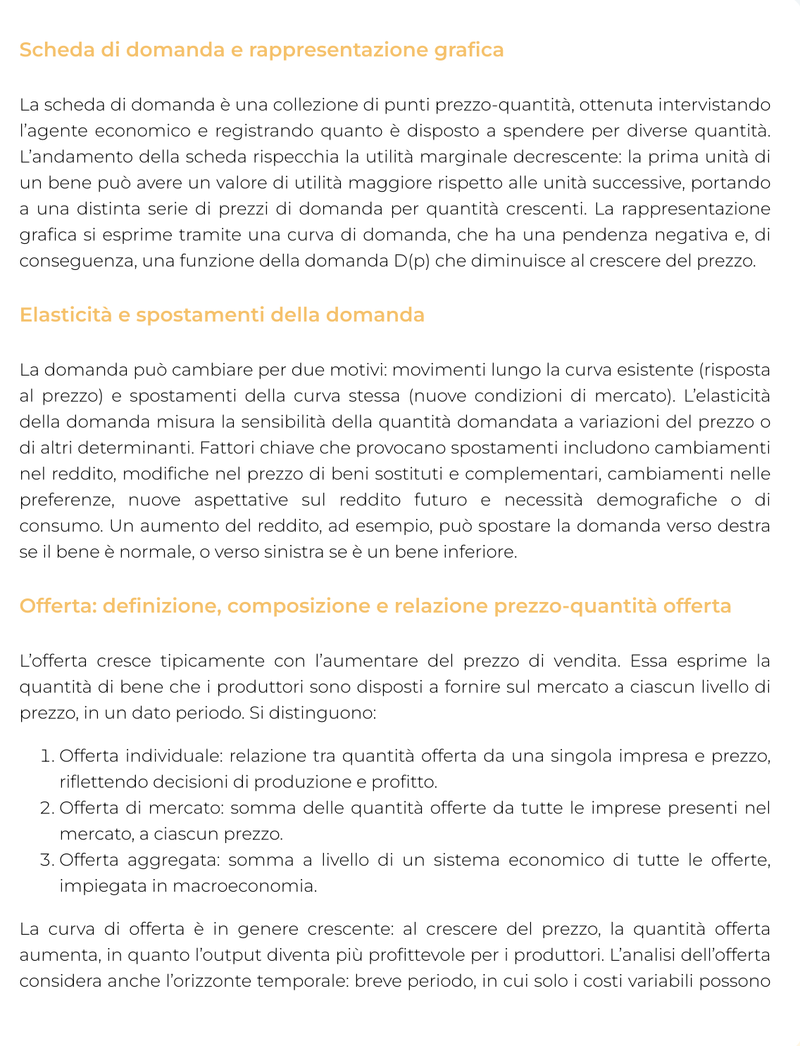 Riassunto di Impresa e mercato