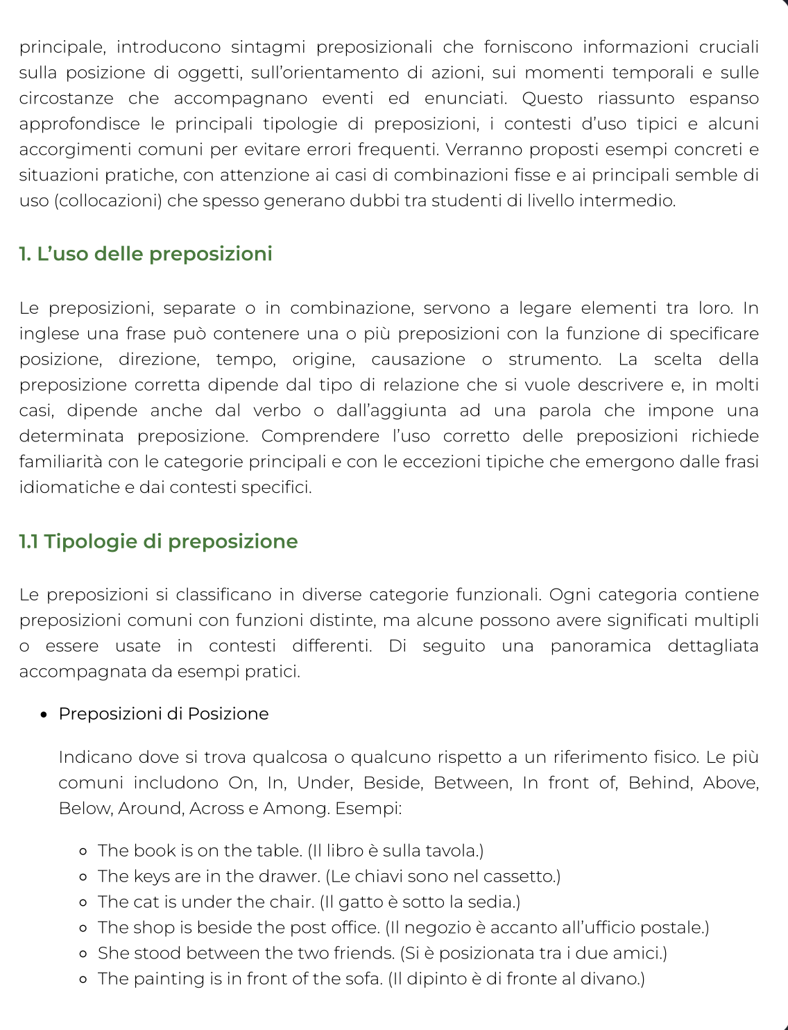 Riassunto di Lingua inglese