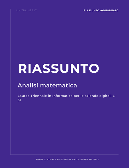 Riassunto aggiornato Analisi matematica, L-31
