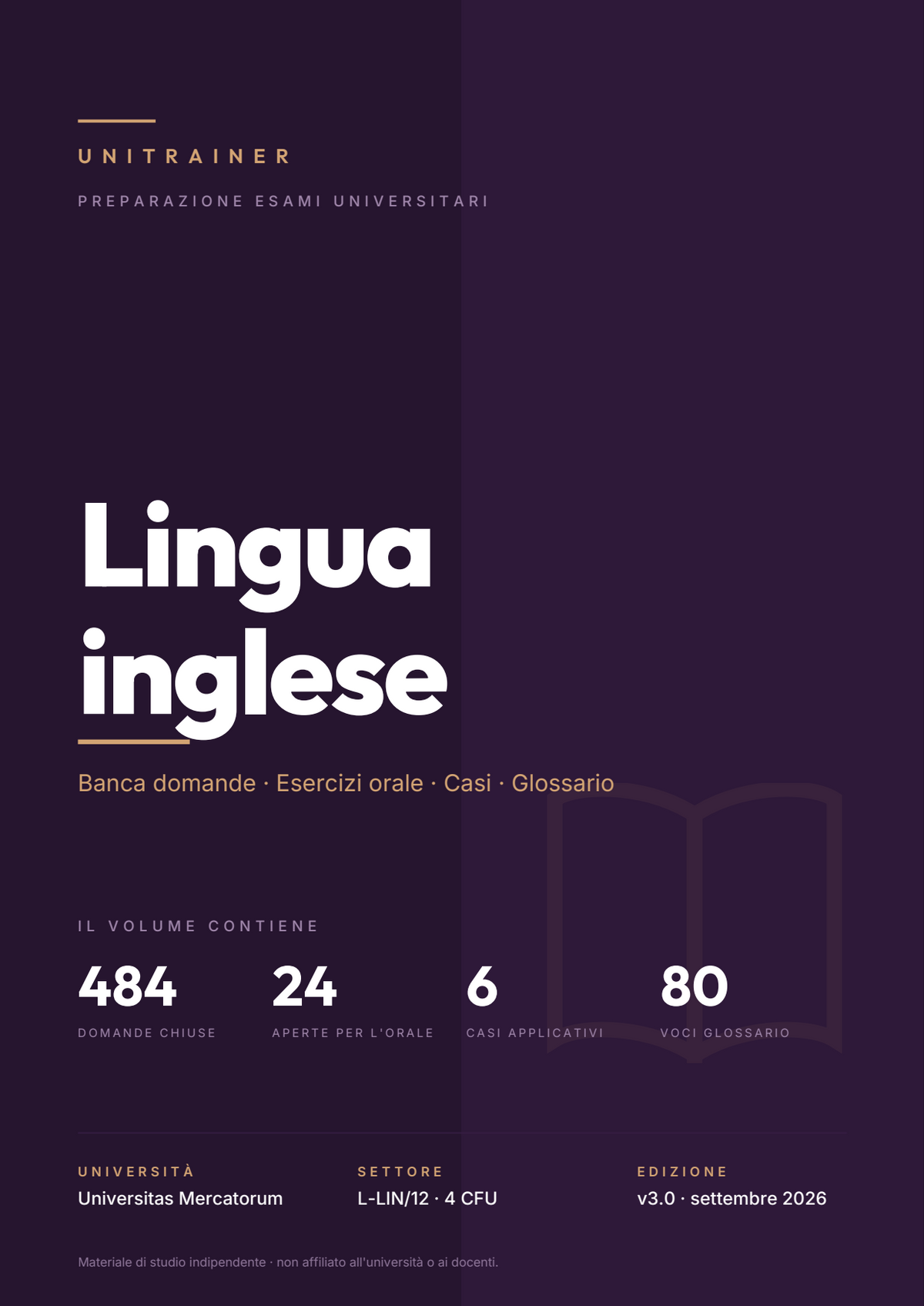 Lèssico · copertina di Lingua inglese — L-14 Scienze Giuridiche — Mercatorum (ed. 3.0)