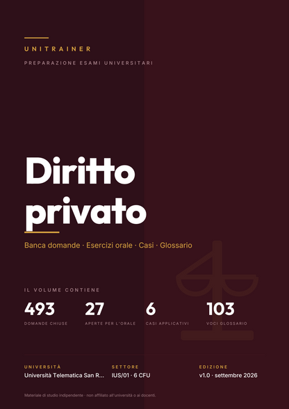 Lèssico · copertina di Diritto privato — L-16 Scienze dell'Amministrazione e dell'Organizzazione — San Raffaele (ed. 1.0)