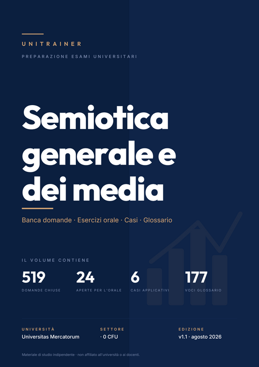 Lèssico · copertina di SEMIOTICA GENERALE E DEI MEDIA — L-18 Gestione d'Impresa — Mercatorum (ed. 1.1)