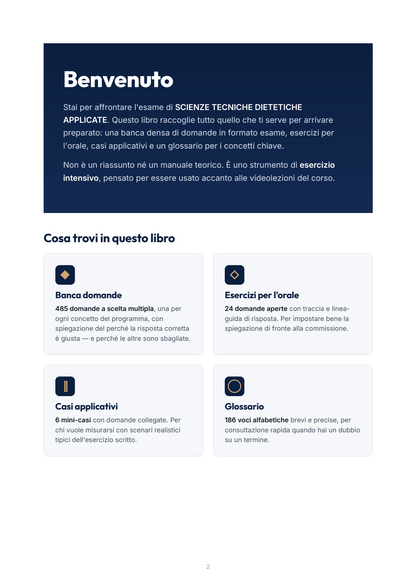 Lèssico · anteprima 1/10 — Benvenuto — Scienze tecniche dietetiche applicate (ed. 1.0)