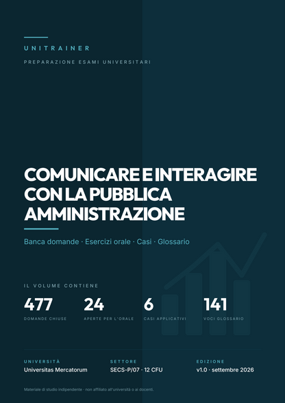 Lèssico · copertina di Comunicare e interagire con la pubblica amministrazione — L-36 Scienze Politiche e Relazioni Internazionali — Mercatorum (ed. 1.0)