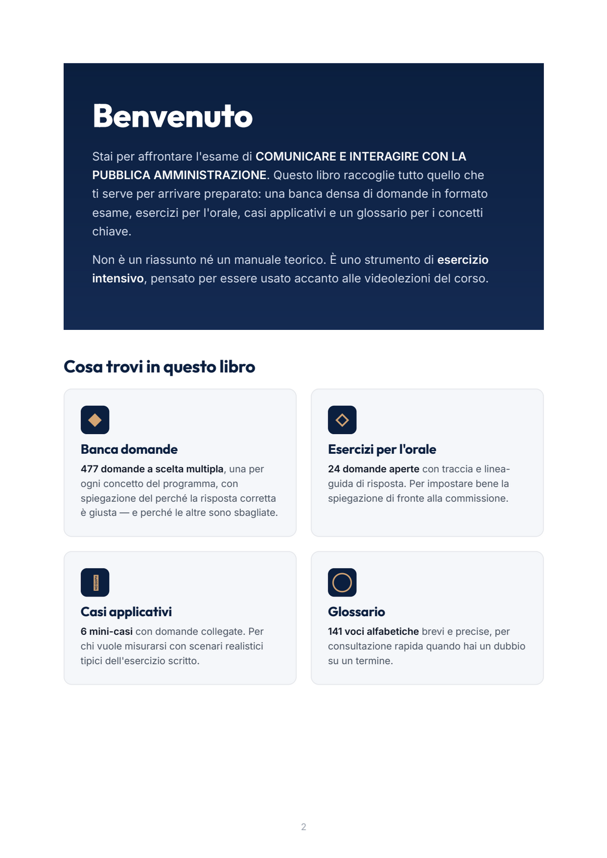 Lèssico · anteprima 1/10 — Benvenuto — Comunicare e interagire con la pubblica amministrazione (ed. 1.0)