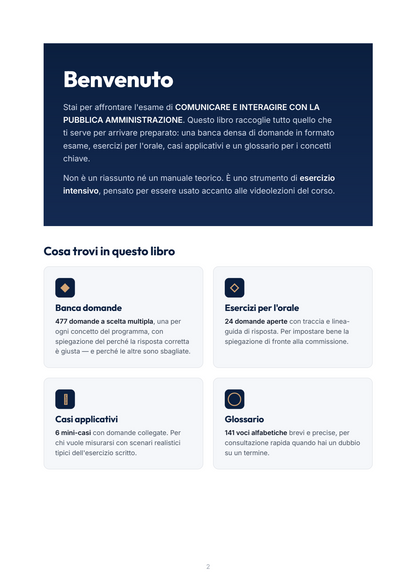 Lèssico · anteprima 1/10 — Benvenuto — Comunicare e interagire con la pubblica amministrazione (ed. 1.0)