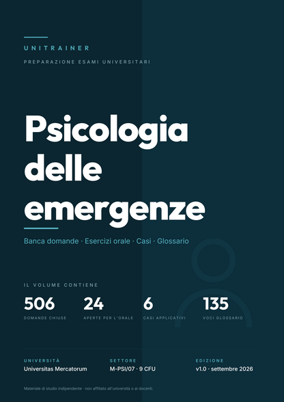 Lèssico · copertina di Psicologia delle emergenze — L-36 Scienze Politiche e Relazioni Internazionali — Mercatorum (ed. 1.0)