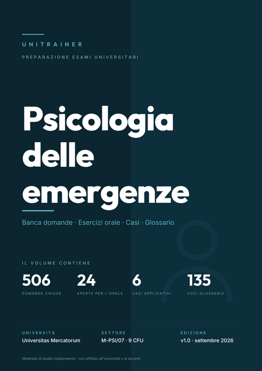 Lèssico · copertina di Psicologia delle emergenze — L-36 Scienze Politiche e Relazioni Internazionali — Mercatorum (ed. 1.0)