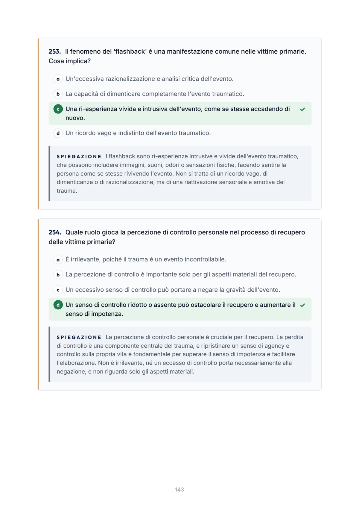 Lèssico · anteprima 6/10 — Banca domande — Psicologia delle emergenze (ed. 1.0)