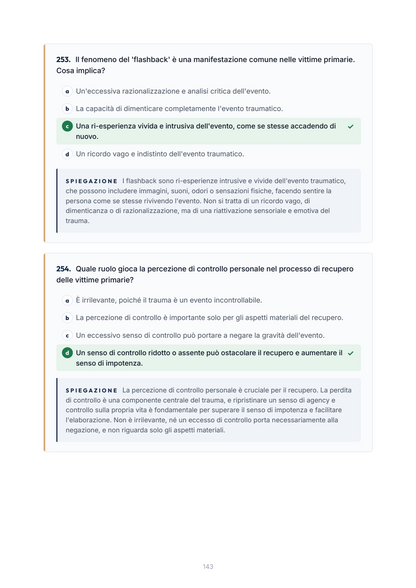 Lèssico · anteprima 6/10 — Banca domande — Psicologia delle emergenze (ed. 1.0)