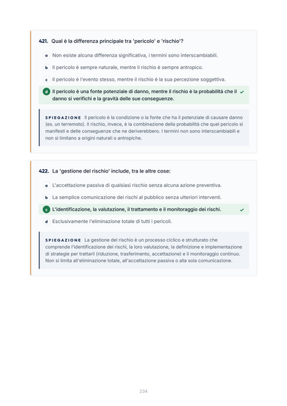 Lèssico · anteprima 7/10 — Banca domande — Psicologia delle emergenze (ed. 1.0)