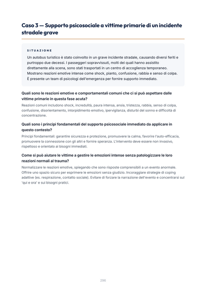 Lèssico · anteprima 9/10 — Casi applicativi — Psicologia delle emergenze (ed. 1.0)