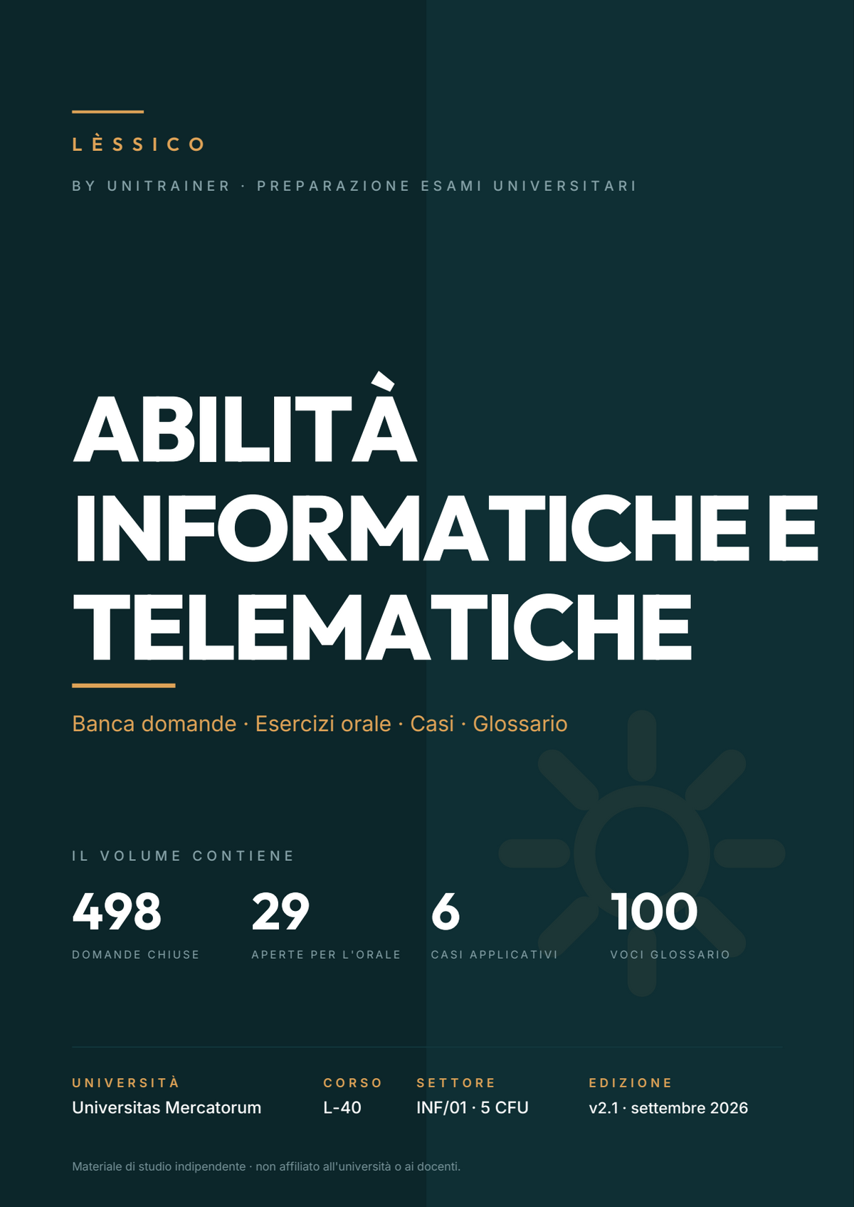 Lèssico · copertina di Abilità informatiche e telematiche — L-40 Sociologia e Innovazione — Mercatorum (ed. 2.1)