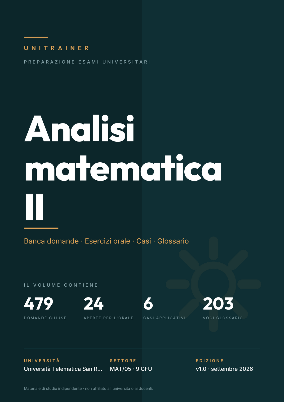 Lèssico · copertina di Analisi Matematica II — L-8 Ingegneria Informatica e Intelligenza artificiale — San Raffaele (ed. 1.0)