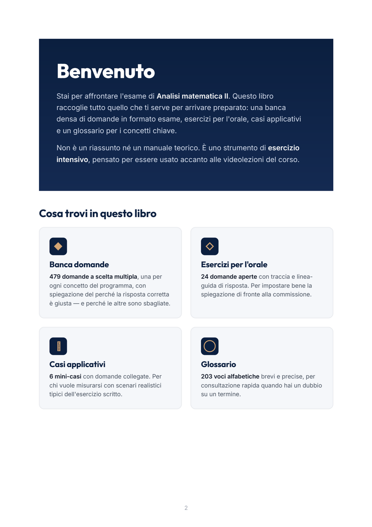 Lèssico · anteprima 1/10 — Benvenuto — Analisi Matematica II (ed. 1.0)