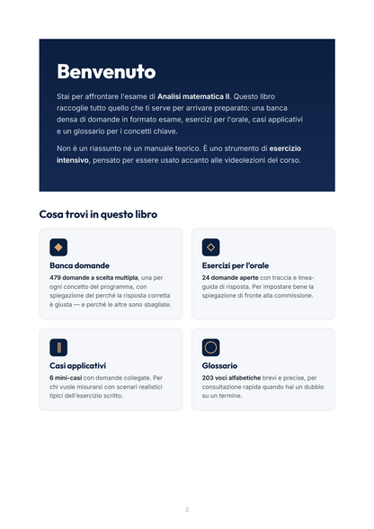 Lèssico · anteprima 1/10 — Benvenuto — Analisi Matematica II (ed. 1.0)